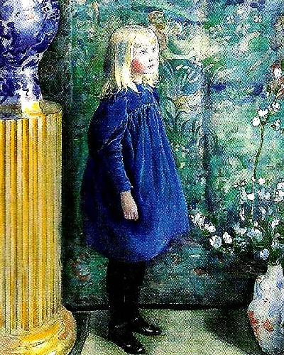 Carl Larsson portratt av vult och ulla oil painting image